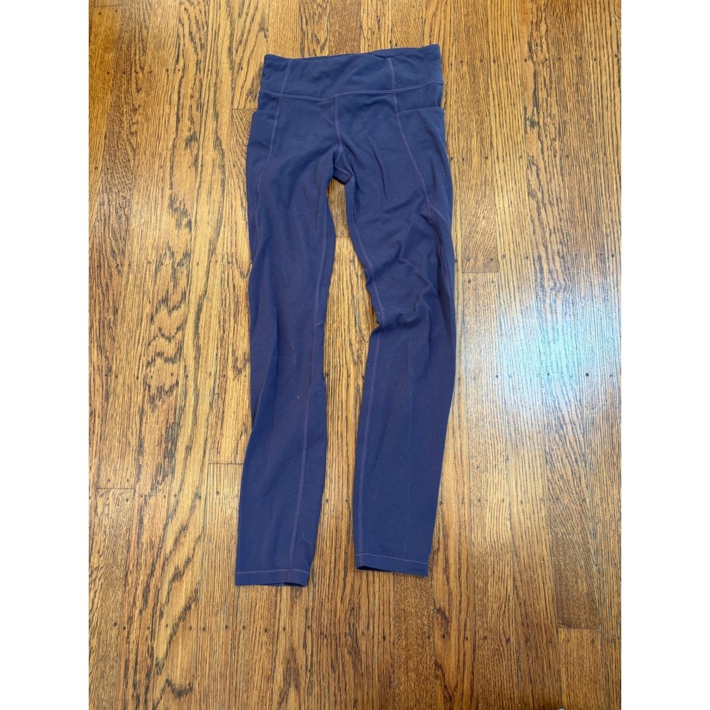 Athleta Girl Stash Your Treasures Tight Purple Leggings Pockets Kids Large 12